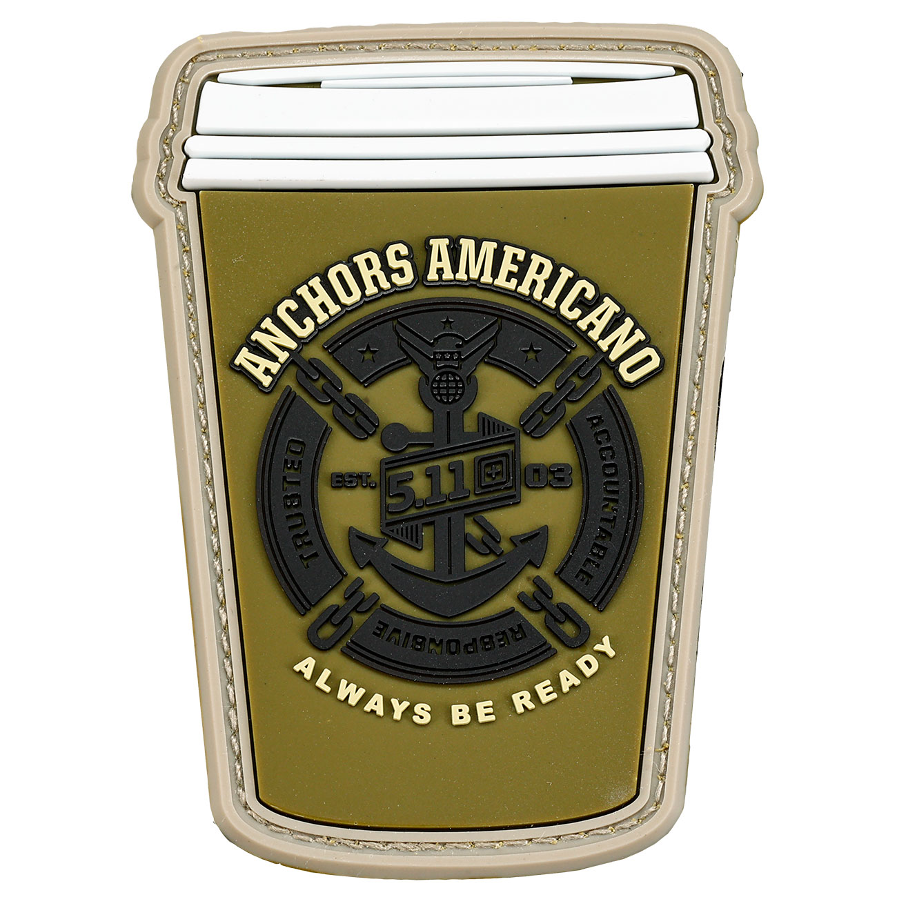 5.11 3D Rubber Patch mit Klettflche Anchors Americano fullcolor