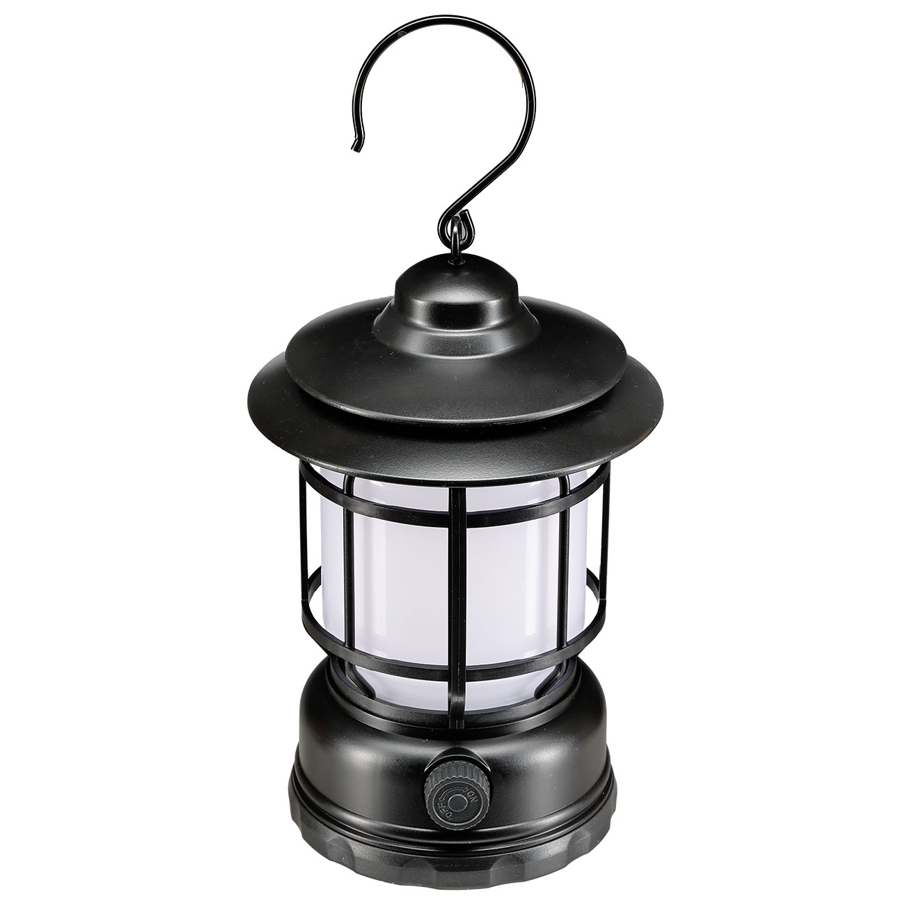 LED-Campinglaterne L-37 schwarz mit Dimmfunktion inkl. Akku & USB-C Ladekabel