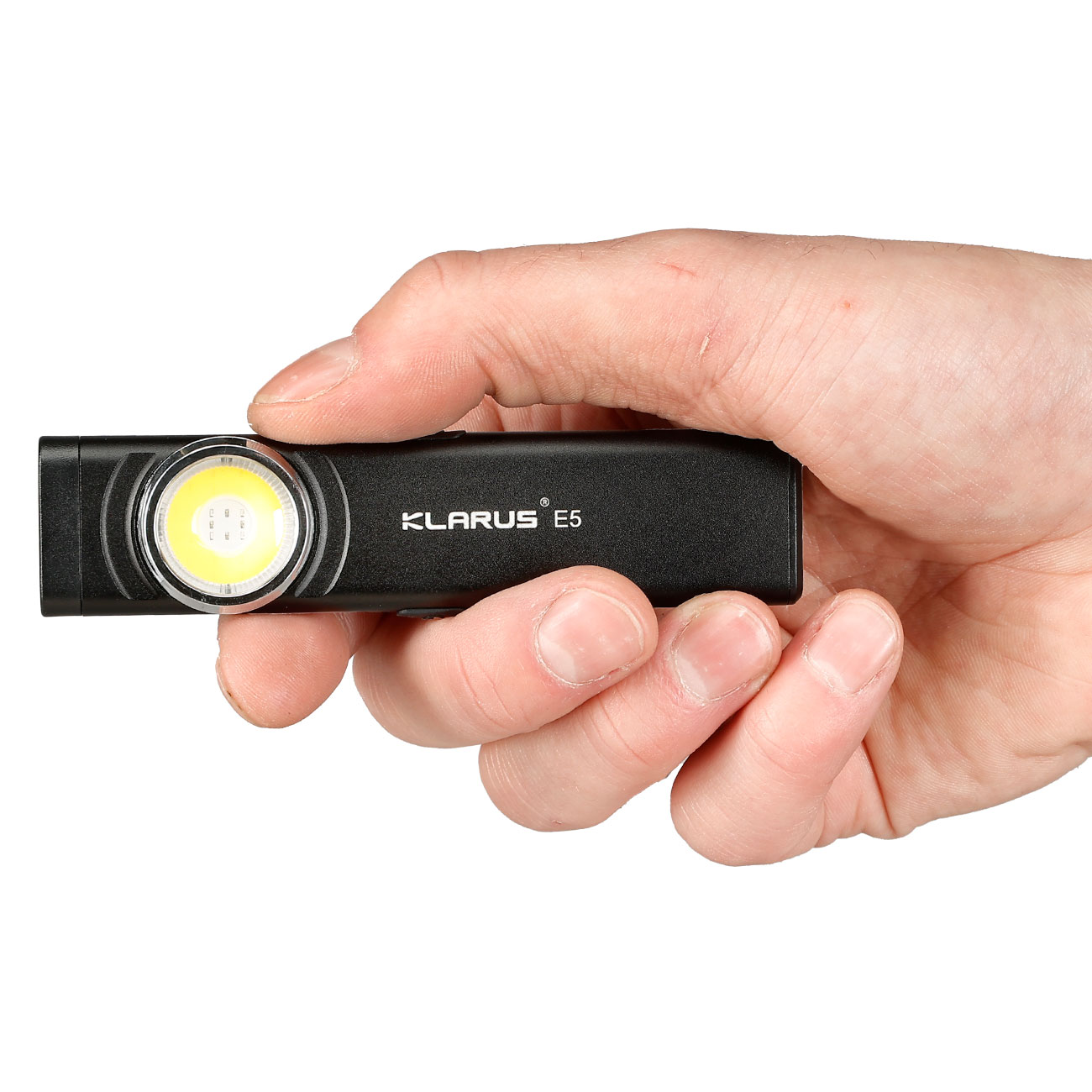 Klarus LED-Taschenlampe E5 470 Lumen schwarz inkl. USB-C Ladekabel & Clip Bild 8