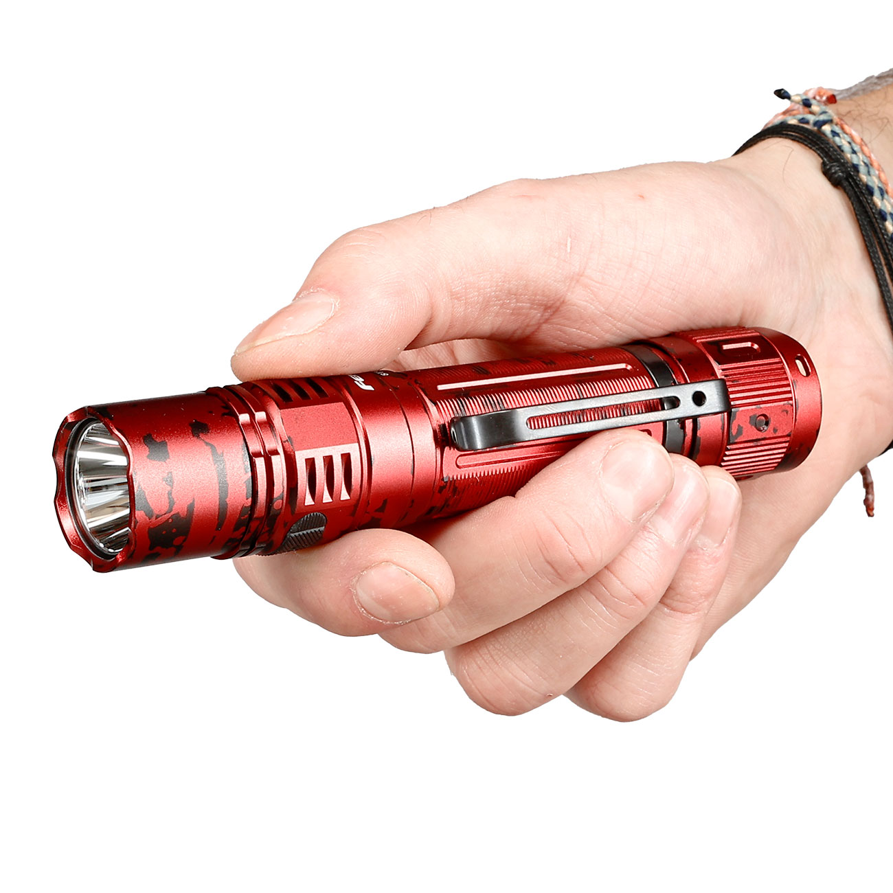 Fenix LED-Taschenlampe PD36R Pro 2800 Lumen red camouflage inkl. USB-C Ladekabel, Lanyard, Grtelclip & Nylonholster Bild 10