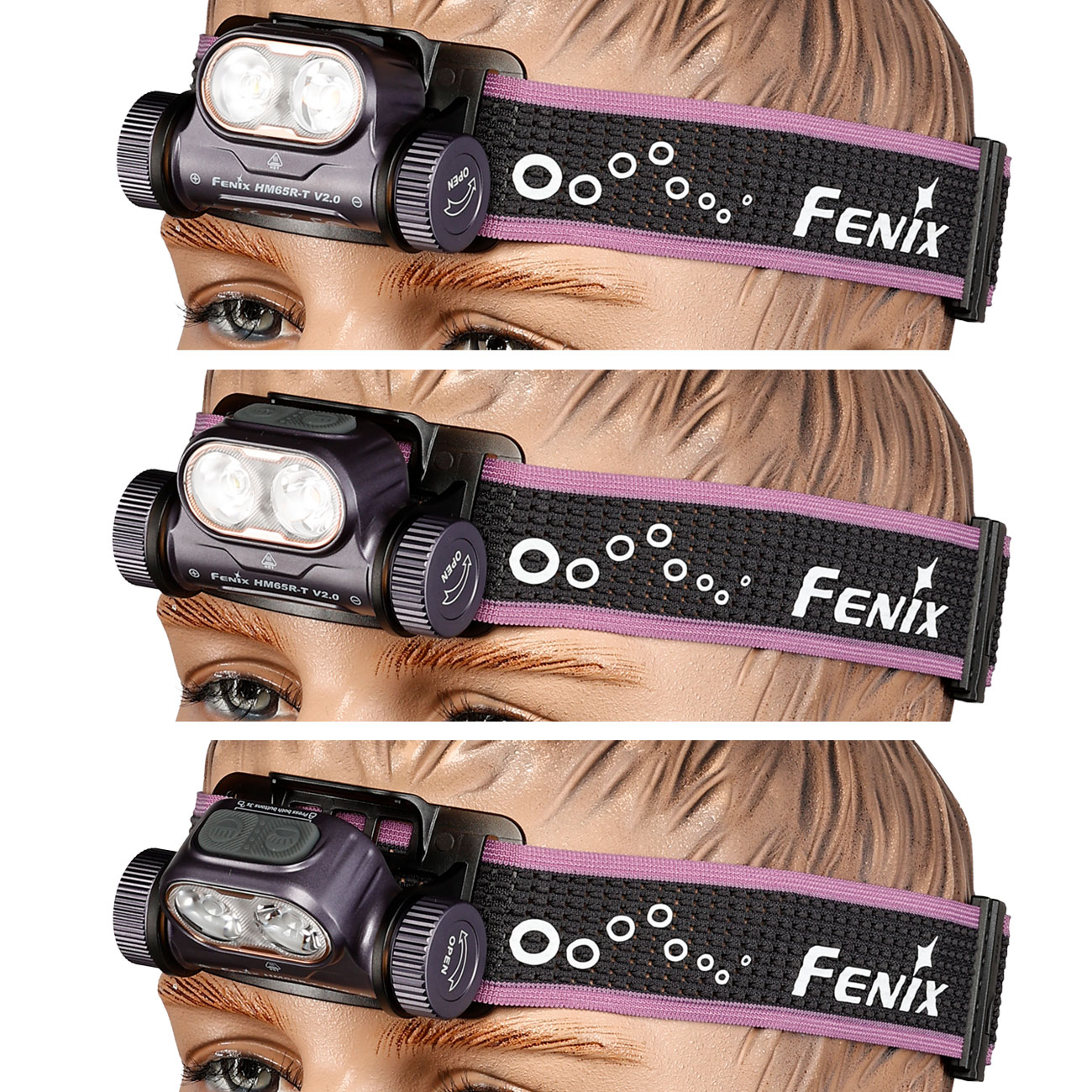 Fenix LED-Stirnlampe HM65R-T V2.0 1600 Lumen dark purple inkl. Akku, USB-C Ladekabel & Stirnband Bild 2