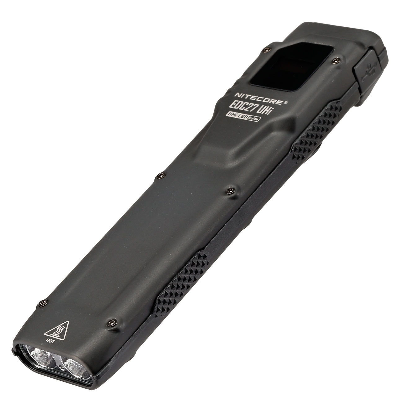 Nitecore LED-Taschenlampe EDC27 UHi 3100 Lumen schwarz inkl. USB-C Ladekabel, Lanyard & Grtelclip