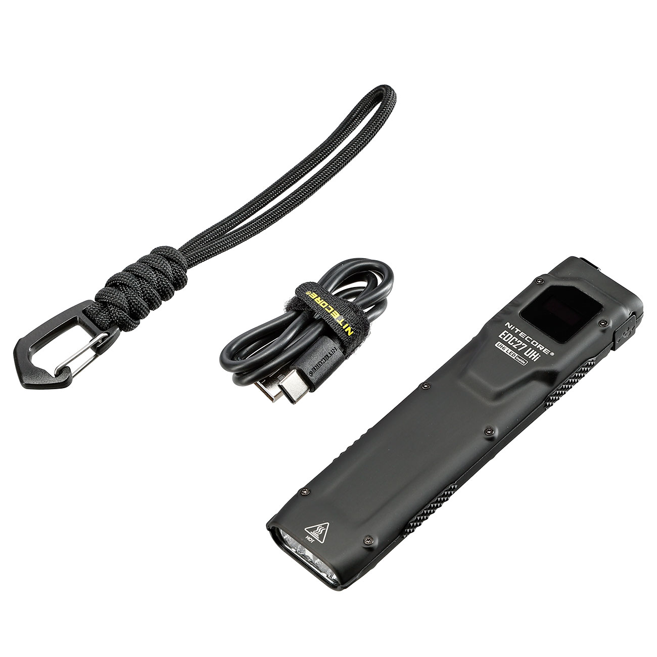Nitecore LED-Taschenlampe EDC27 UHi 3100 Lumen schwarz inkl. USB-C Ladekabel, Lanyard & Grtelclip Bild 4