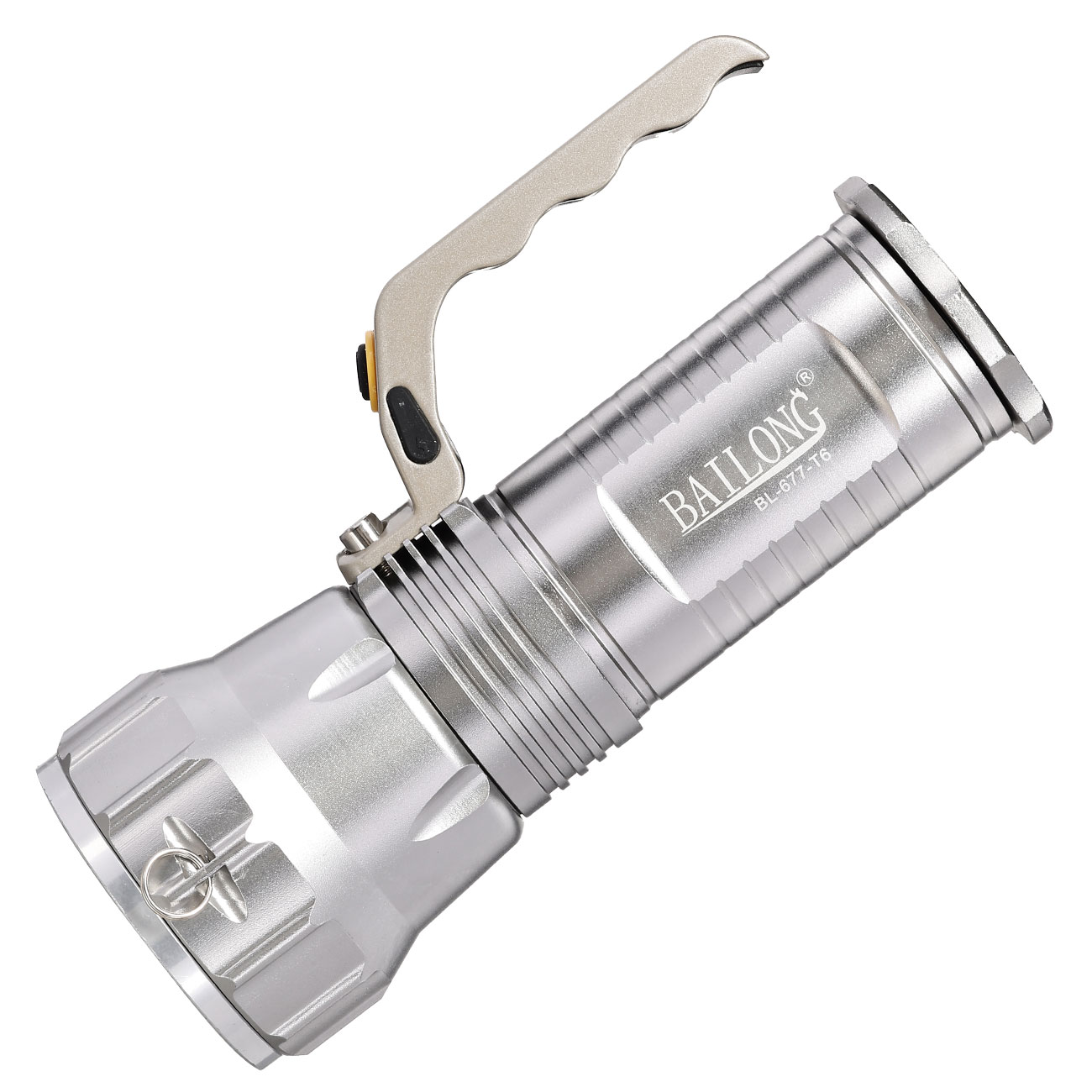 Bailong LED-Taschenlampe BL-677-T6 800 Lumen silber inkl. Ladegerte, Li-Ionen-Akkus & Schultergurt Bild 1