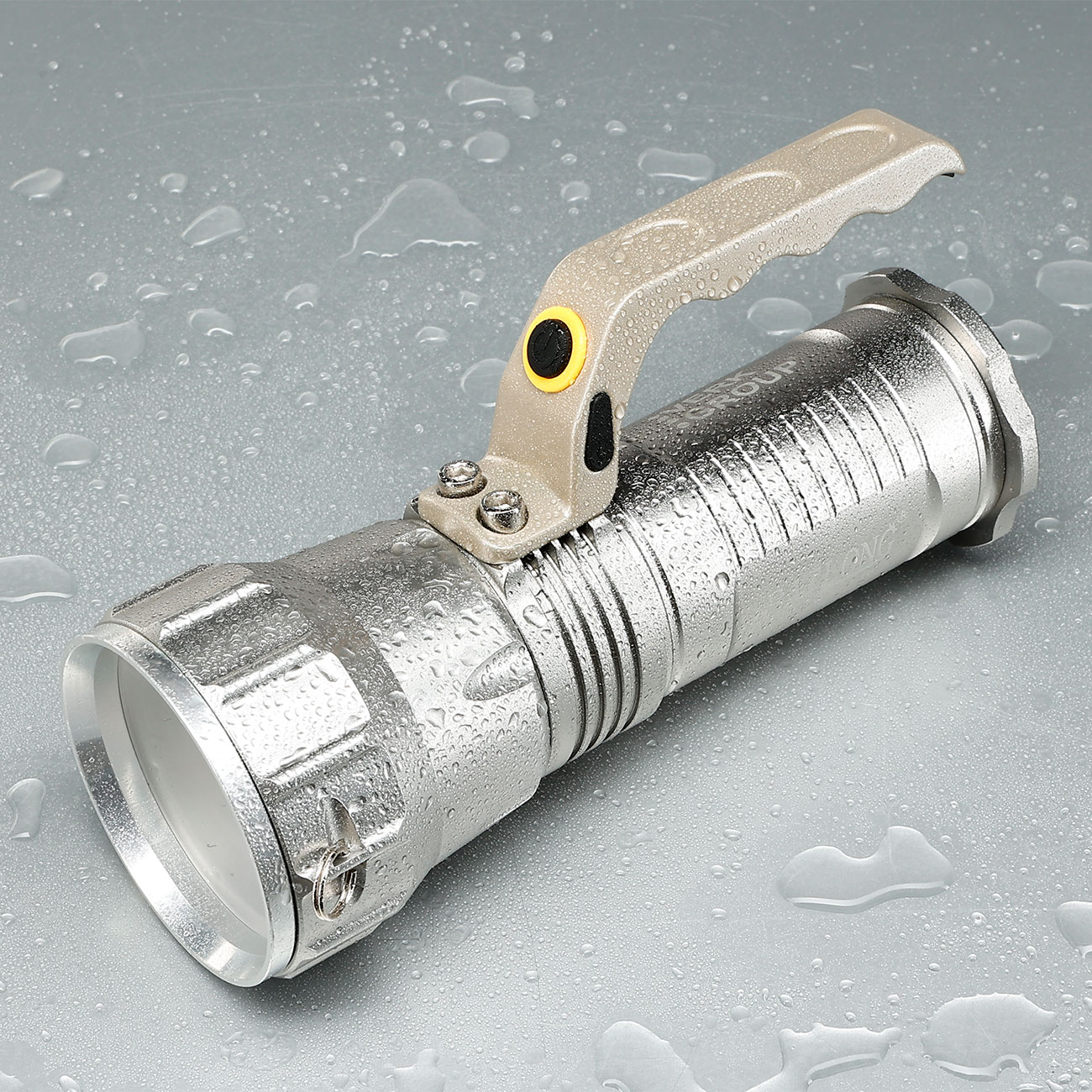 Bailong LED-Taschenlampe BL-677-T6 800 Lumen silber inkl. Ladegerte, Li-Ionen-Akkus & Schultergurt Bild 2