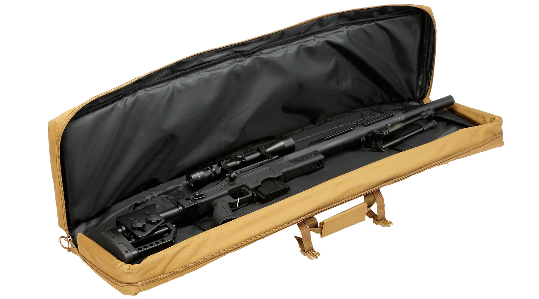 MAX Tactical 121 cm Heavy Duty Deluxe Single Soft Rifle Bag / Gewehr-Futteral f. Gewehr mit Zubehr tan Bild 4