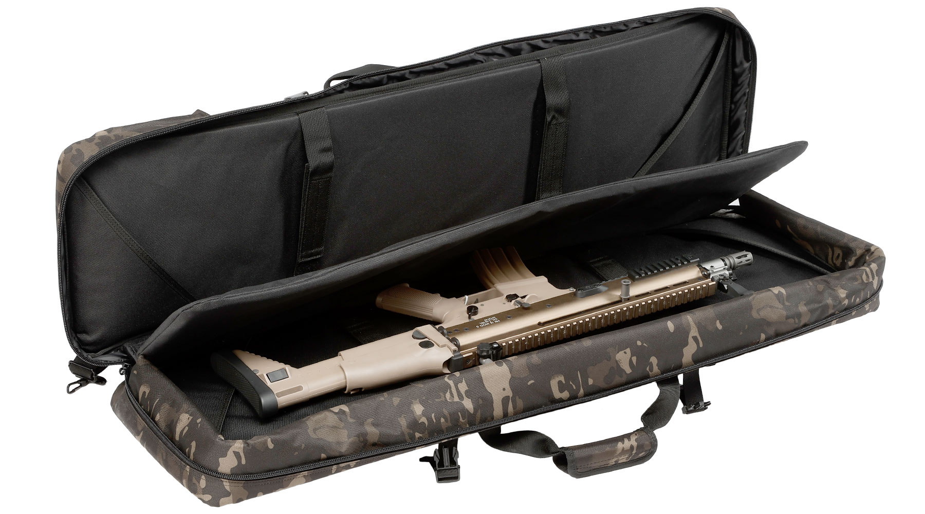 MAX Tactical 108 cm Heavy Duty Deluxe Double Soft Rifle Bag / Gewehr-Futteral f. zwei Gewehre mit Zubehr Multiblack Camo Bild 5