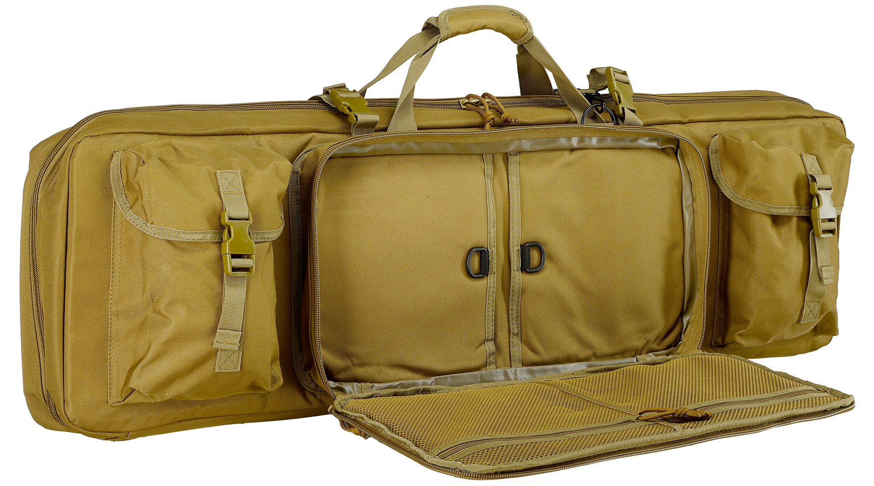 MAX Tactical 108 cm Heavy Duty Deluxe Double Soft Rifle Bag / Gewehr-Futteral f. zwei Gewehre mit Zubehr tan Bild 8