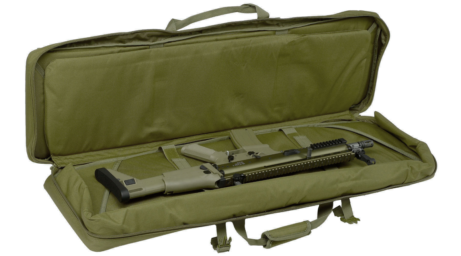 MAX Tactical 108 cm Heavy Duty Deluxe Double Soft Rifle Bag / Gewehr-Futteral f. zwei Gewehre mit Zubehr oliv Bild 4