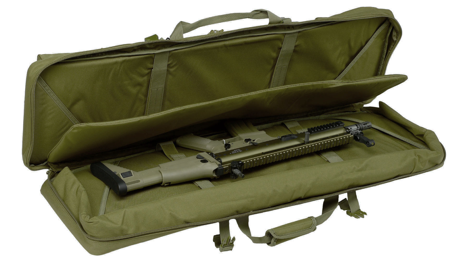 MAX Tactical 108 cm Heavy Duty Deluxe Double Soft Rifle Bag / Gewehr-Futteral f. zwei Gewehre mit Zubehr oliv Bild 5
