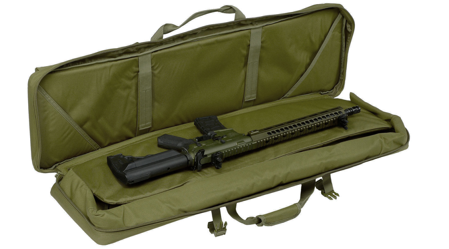 MAX Tactical 108 cm Heavy Duty Deluxe Double Soft Rifle Bag / Gewehr-Futteral f. zwei Gewehre mit Zubehr oliv Bild 6
