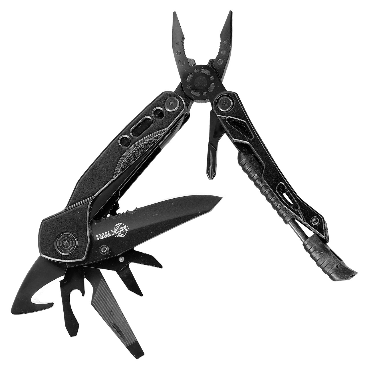 Multitool Survivor schwarz inkl. Bits & Nylonholster