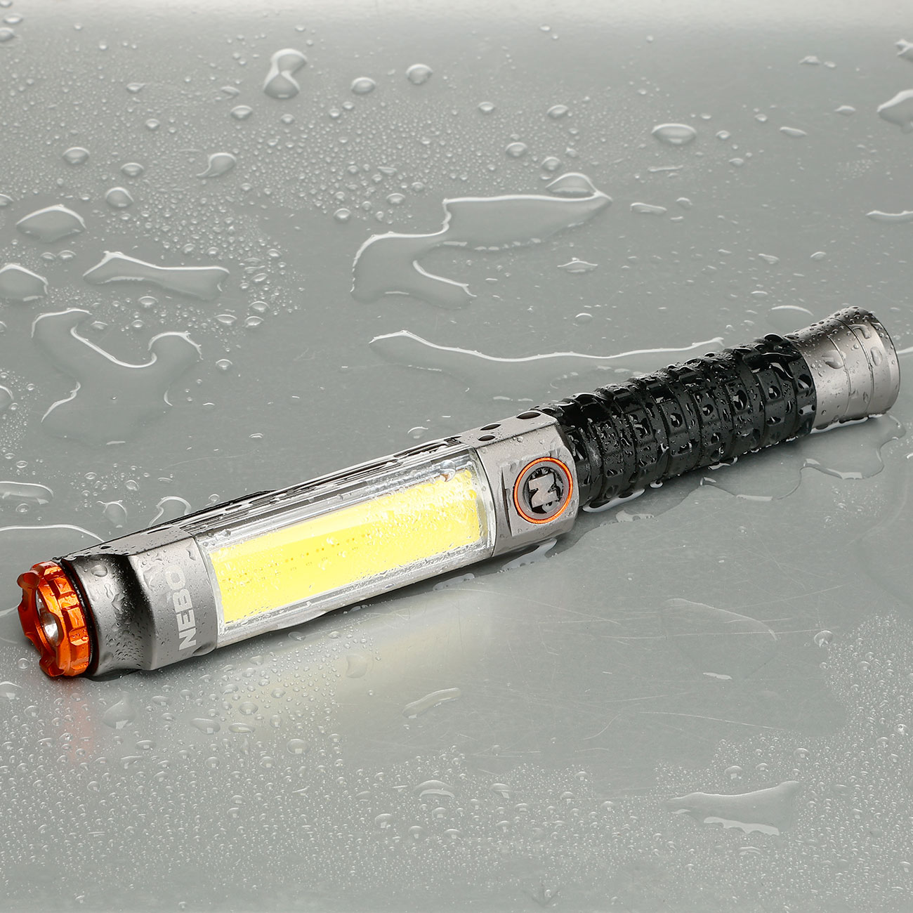 Nebo LED-Taschenlampe mit COB Big Larry 3 600 Lumen grau/schwarz inkl. Grtelclip Bild 2