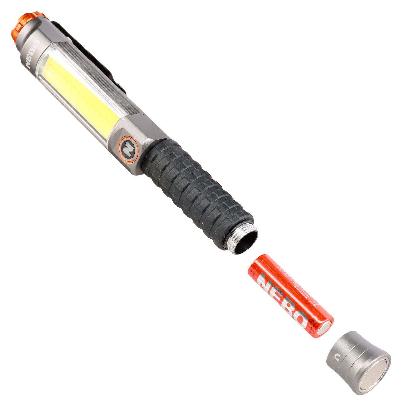 Nebo LED-Taschenlampe mit COB Big Larry 3 600 Lumen grau/schwarz inkl. Grtelclip Bild 5