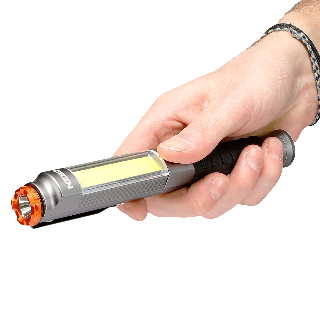 Nebo LED-Taschenlampe mit COB Big Larry 3 600 Lumen grau/schwarz inkl. Grtelclip Bild 8