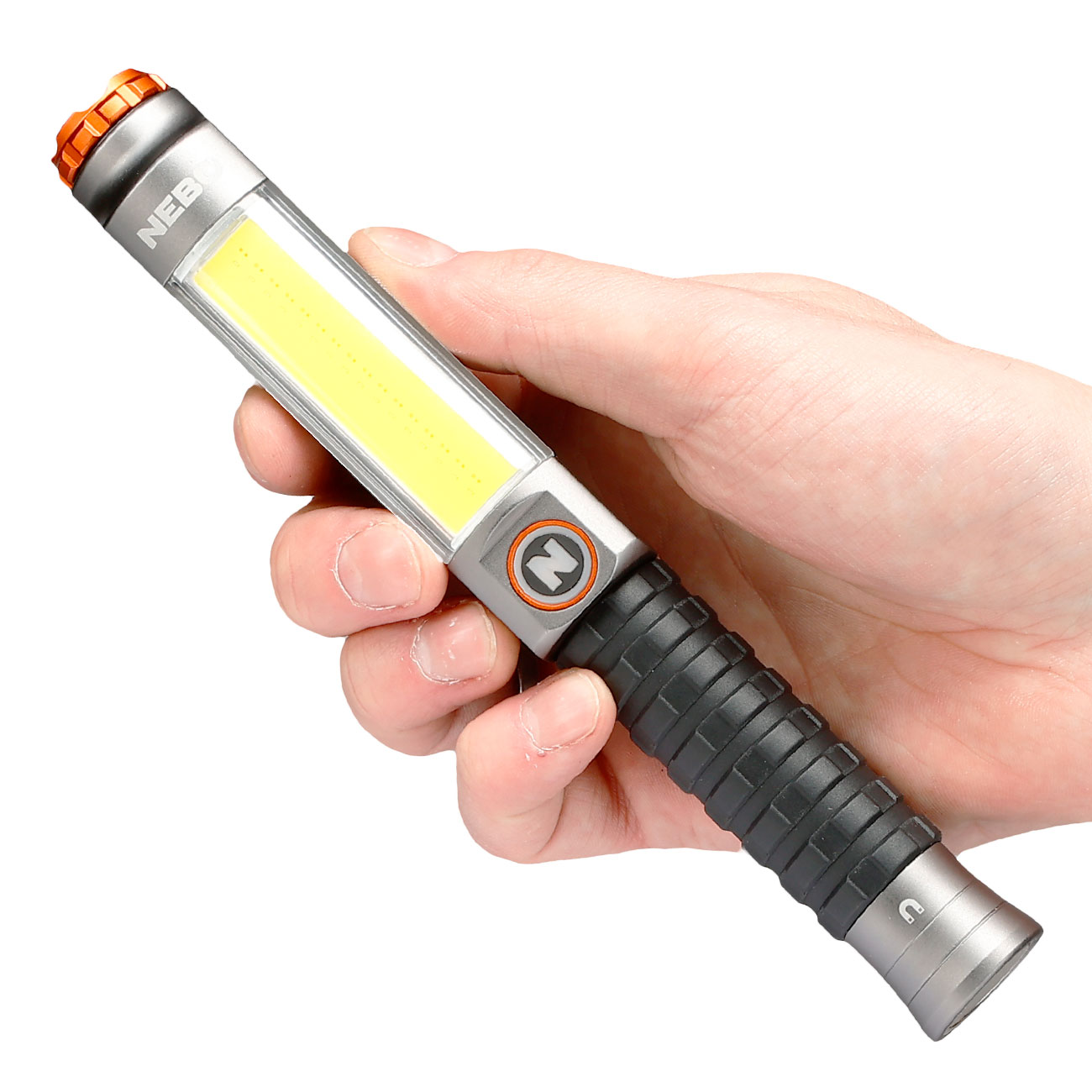 Nebo LED-Taschenlampe mit COB Big Larry 3 600 Lumen grau/schwarz inkl. Grtelclip Bild 9