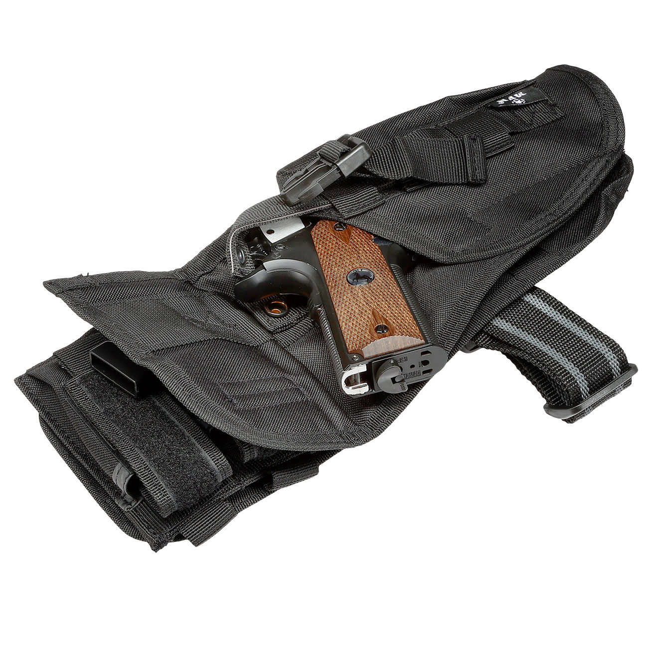 MFH Pistolenbeinholster Tactical schwarz mit Bein- und Grtelbefestigung rechts Bild 2