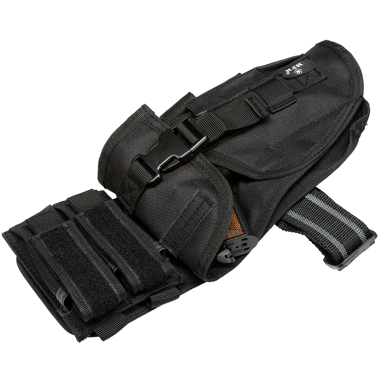 MFH Pistolenbeinholster Tactical schwarz mit Bein- und Grtelbefestigung rechts Bild 3