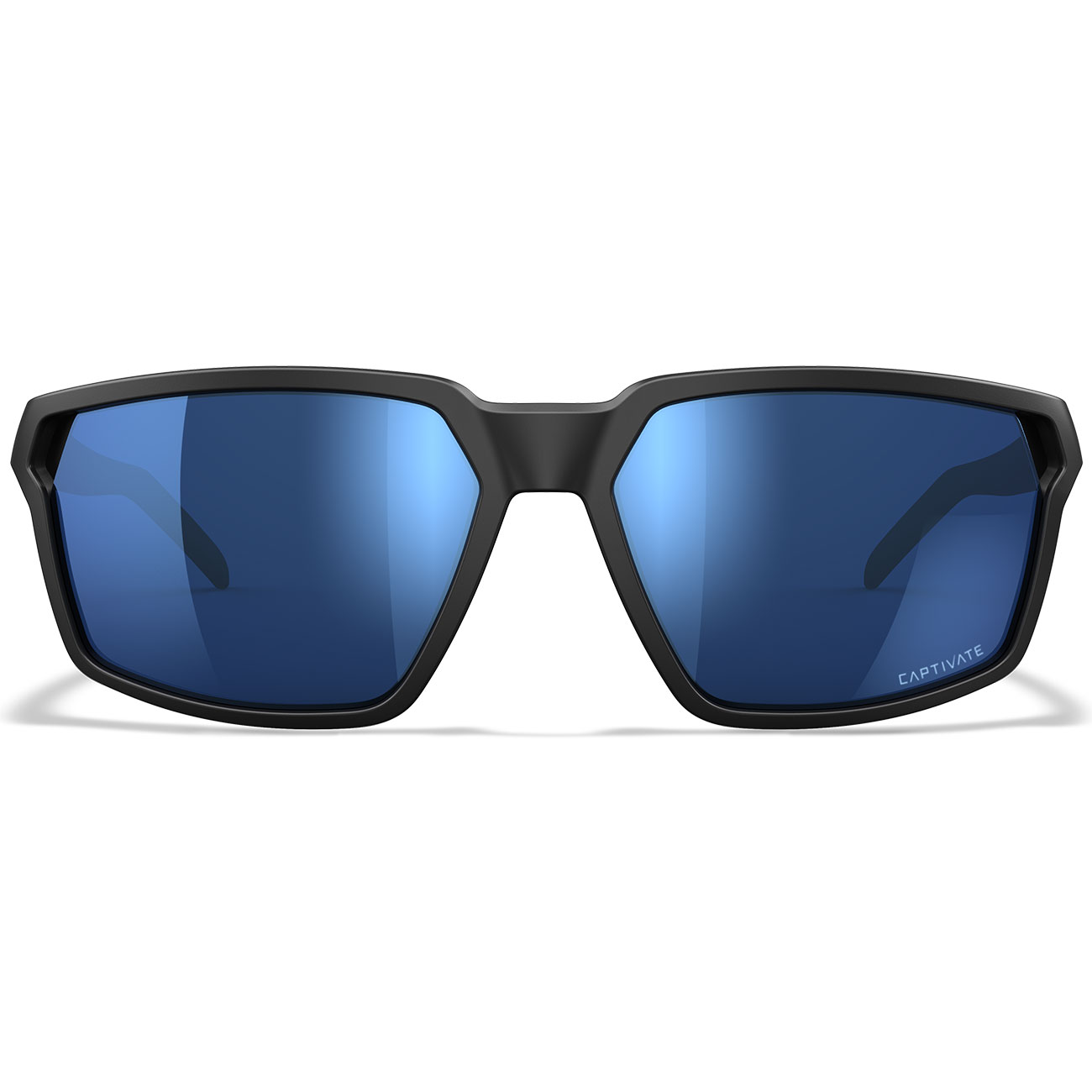 Wiley X Sonnenbrille Sierra Captivate mattschwarz Gläser blau verspiegelt polarisiert inkl. Brillenbeutel & Seitenschutz Bild 1