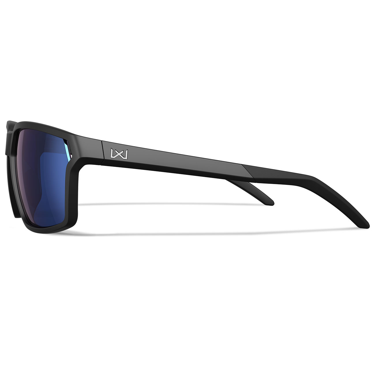 Wiley X Sonnenbrille Sierra Captivate mattschwarz Gläser blau verspiegelt polarisiert inkl. Brillenbeutel & Seitenschutz Bild 2