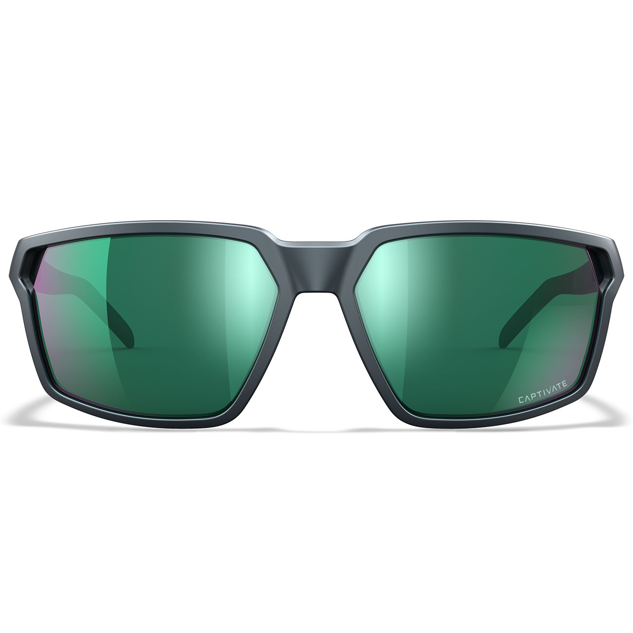 Wiley X Sonnenbrille Sierra Captivate matt dunkelgrau Glser grn verspiegelt polarisiert inkl. Brillenbeutel & Seitenschutz Bild 1