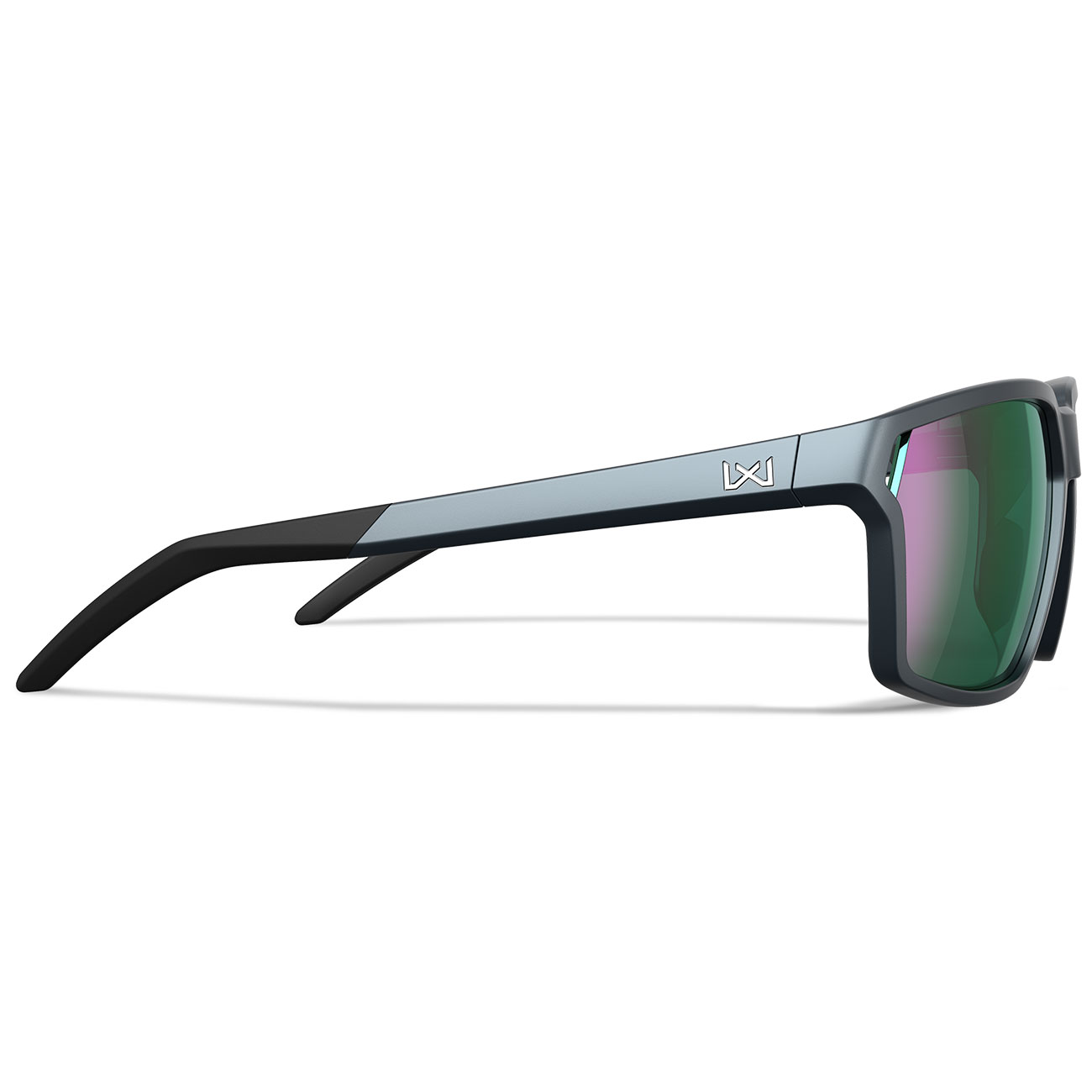 Wiley X Sonnenbrille Sierra Captivate matt dunkelgrau Glser grn verspiegelt polarisiert inkl. Brillenbeutel & Seitenschutz Bild 3