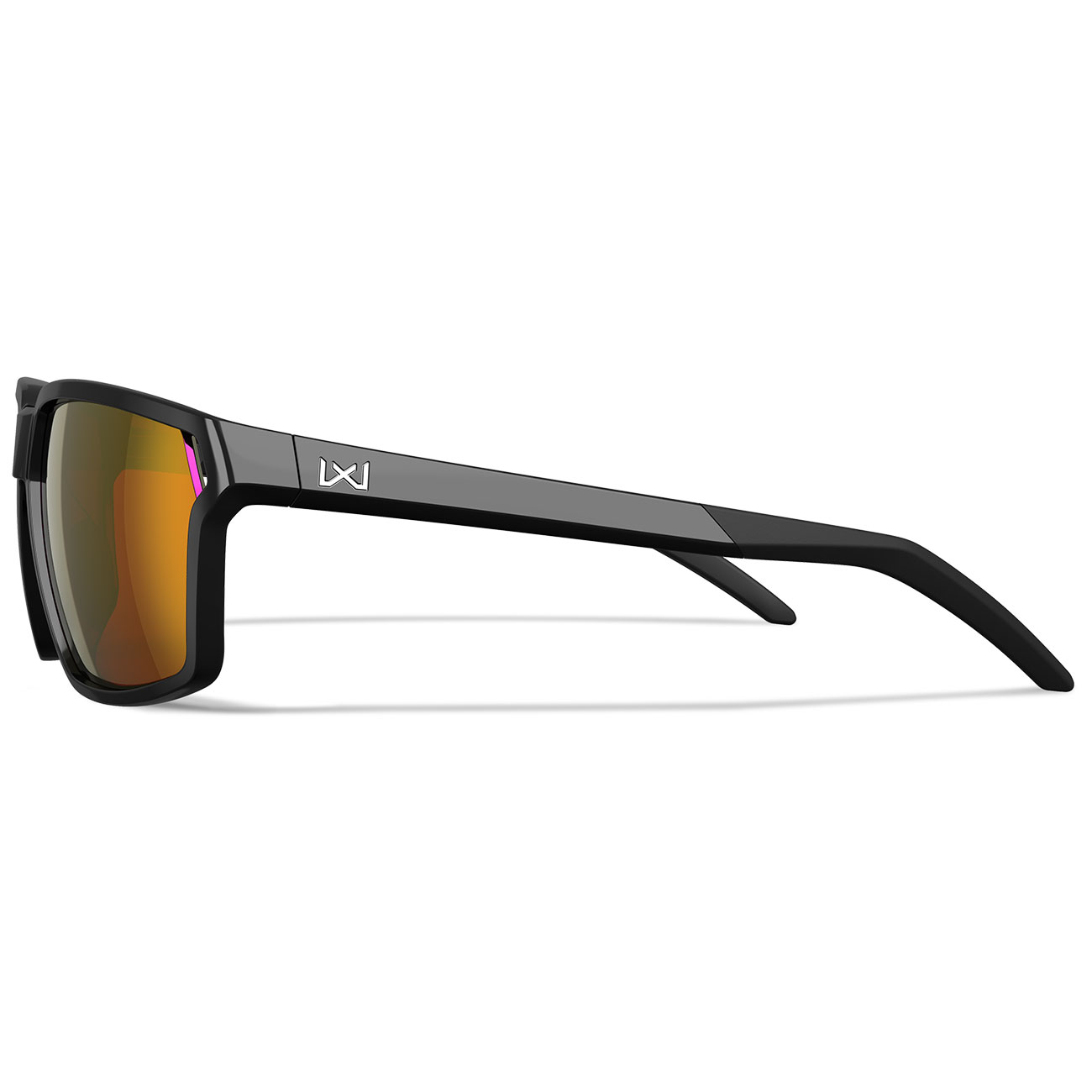 Wiley X Sonnenbrille Sierra Captivate glnzend schwarz Glser rot verspiegelt inkl. Brillenbeutel & Seitenschutz Bild 2