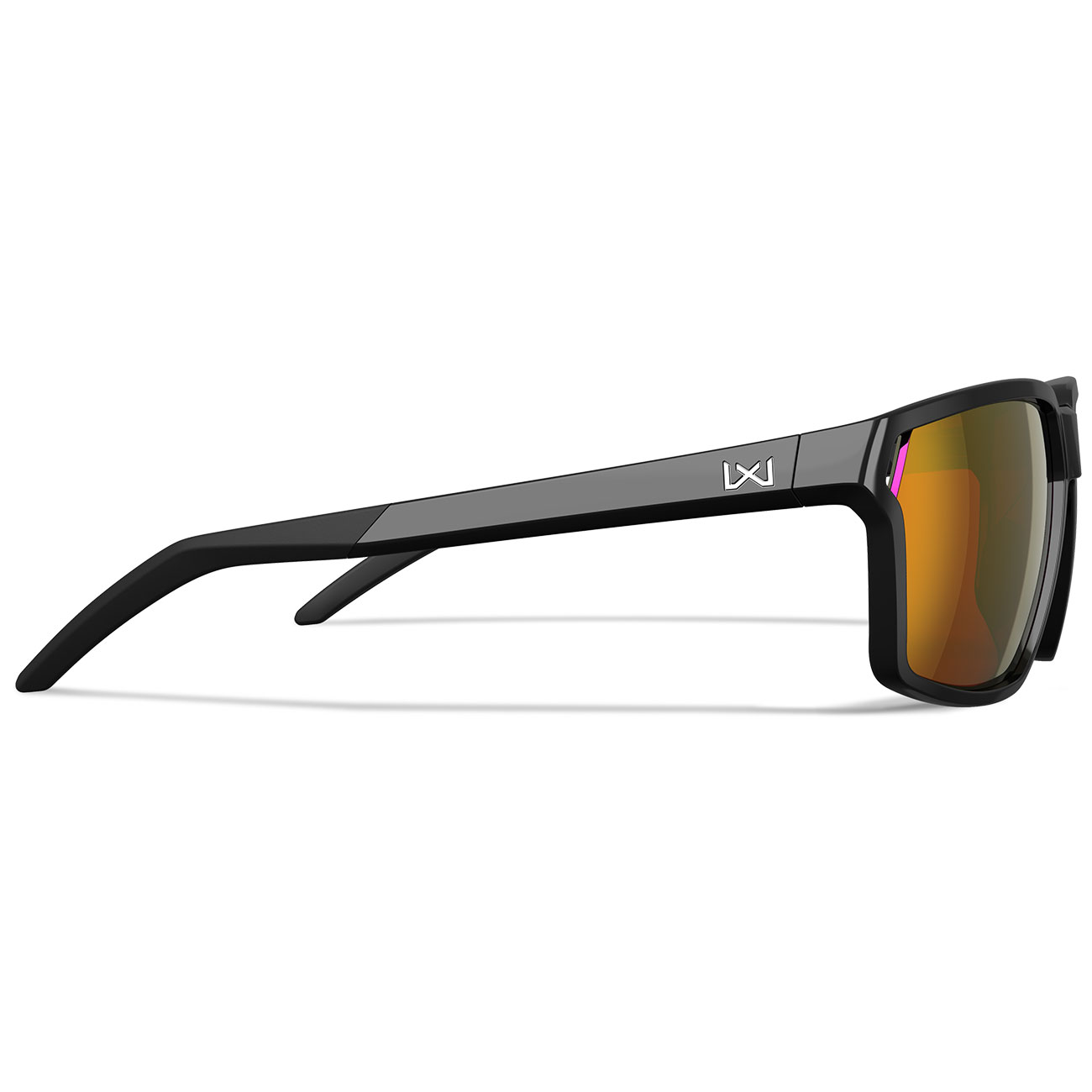 Wiley X Sonnenbrille Sierra Captivate glnzend schwarz Glser rot verspiegelt inkl. Brillenbeutel & Seitenschutz Bild 3