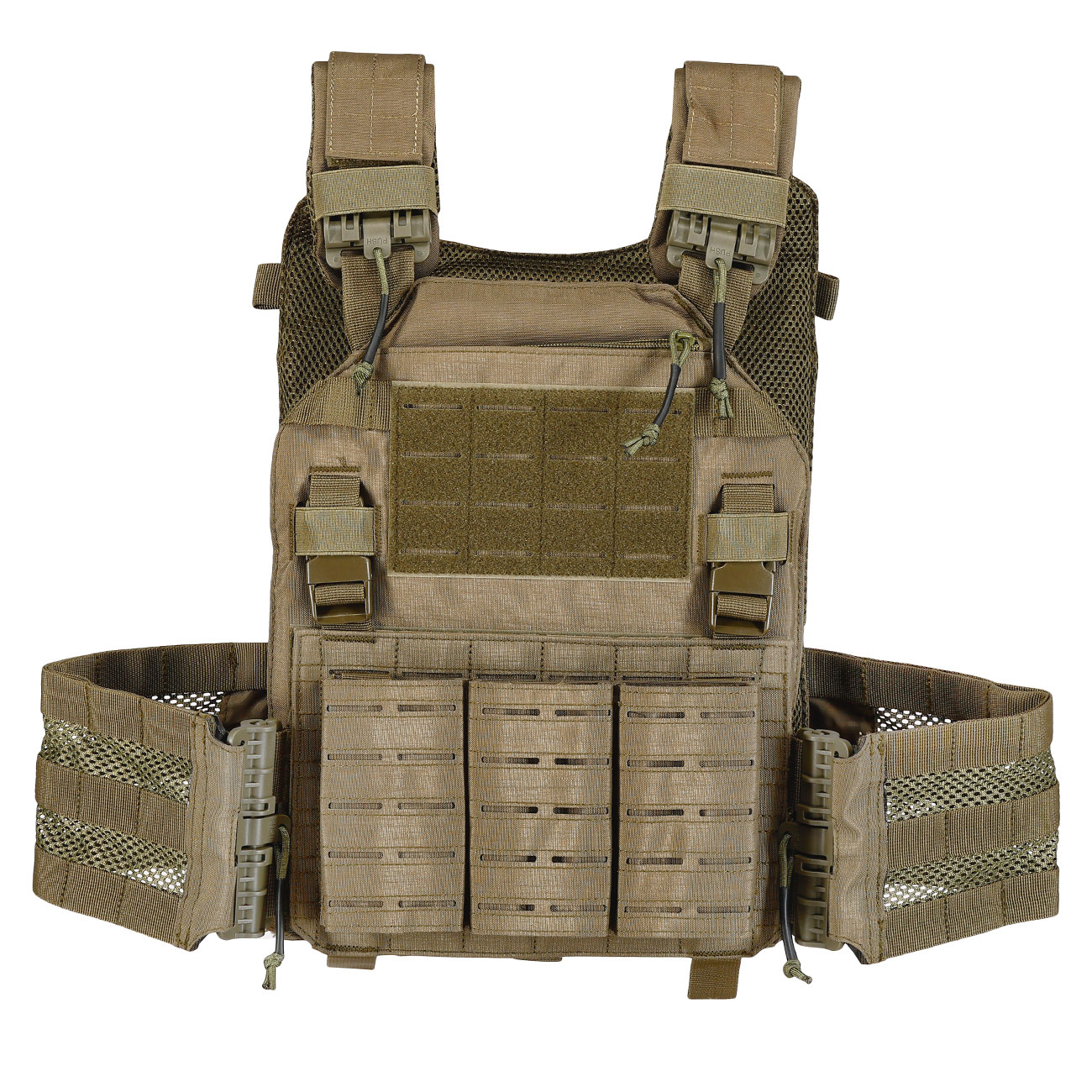 101 INC QR Plate Carrier Lasercut Molle-Plattentrger Weste oliv inkl. Dummy-Platten