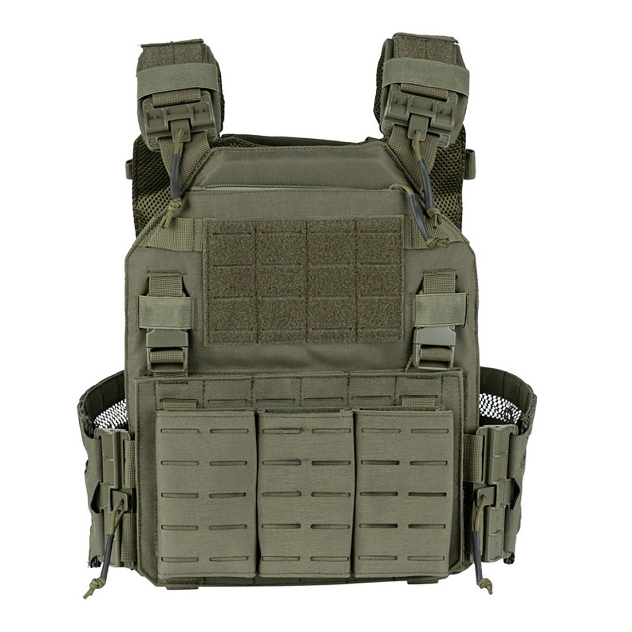 101 INC QR Plate Carrier Lasercut Molle-Plattentr�ger Weste oliv inkl. Dummy-Platten