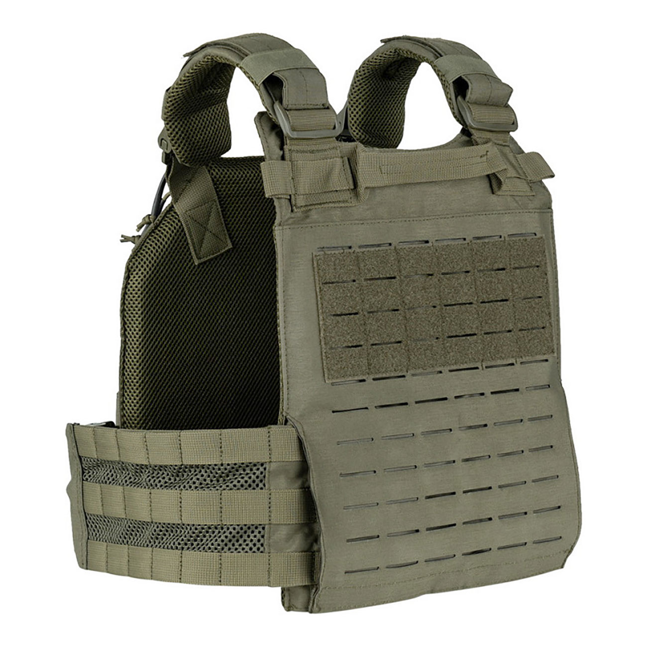 101 INC QR Plate Carrier Lasercut Molle-Plattentr�ger Weste oliv inkl. Dummy-Platten Bild 5