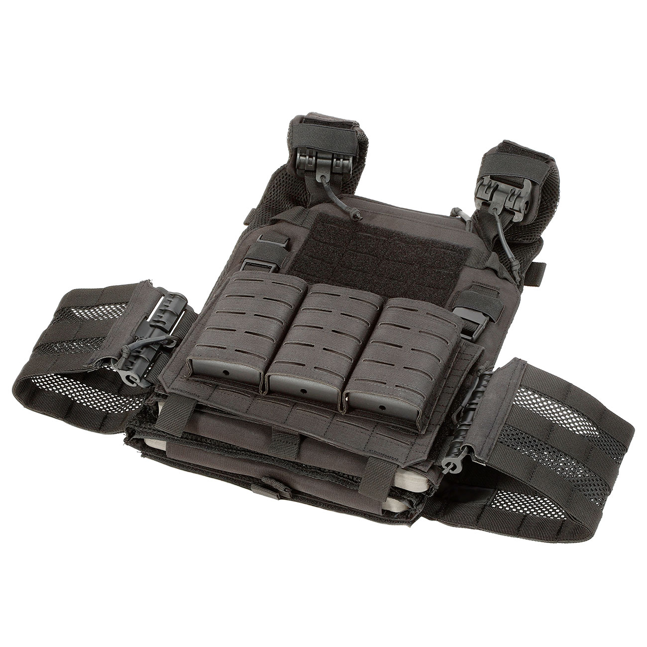 101 INC QR Plate Carrier Lasercut Molle-Plattentrger Weste schwarz inkl. Dummy-Platten Bild 2