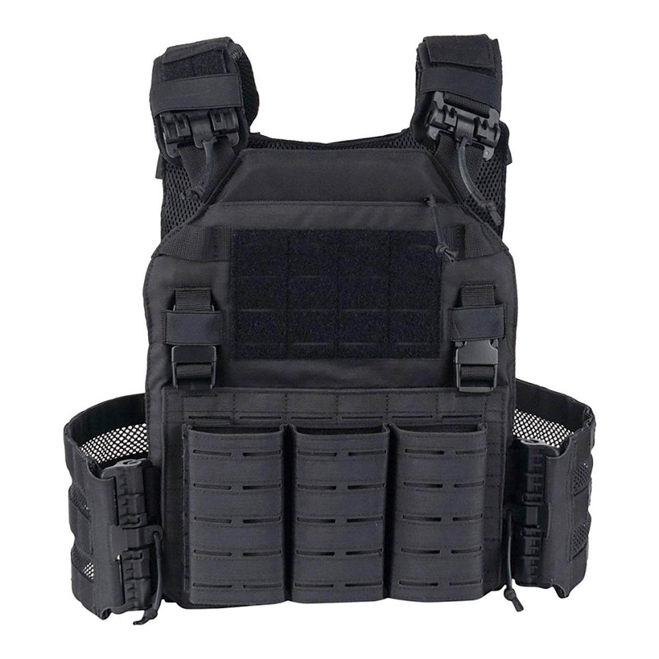 101 INC QR Plate Carrier Lasercut Molle-Plattentr�ger Weste schwarz inkl. Dummy-Platten