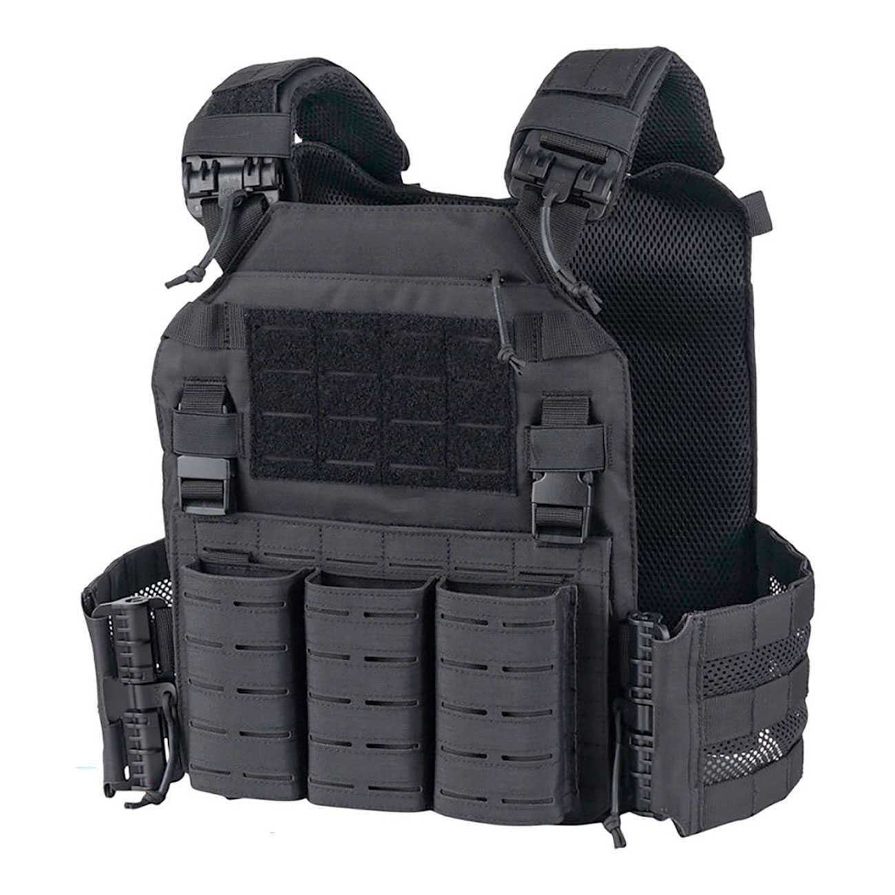 101 INC QR Plate Carrier Lasercut Molle-Plattentr�ger Weste schwarz inkl. Dummy-Platten Bild 1