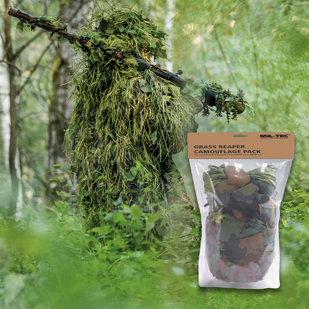 Mil-Tec Tarnset Camouflage Pack Grass Reaper