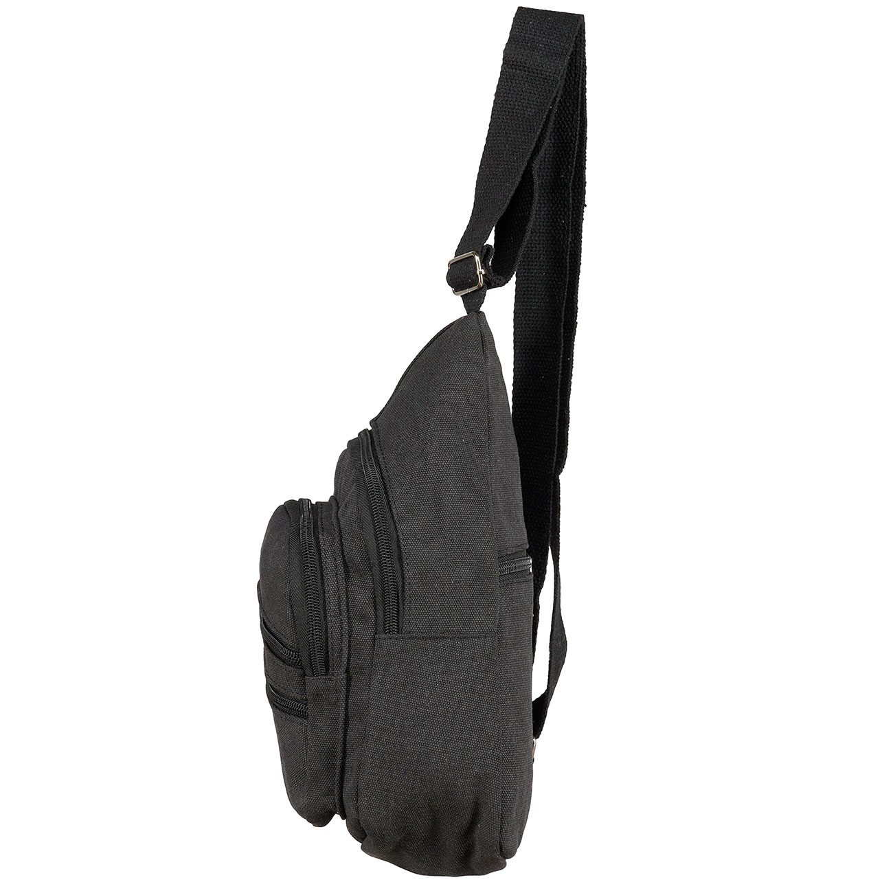 Kleine Schultertasche mit Trageriemen und mehreren Staufchern schwarz Bild 2