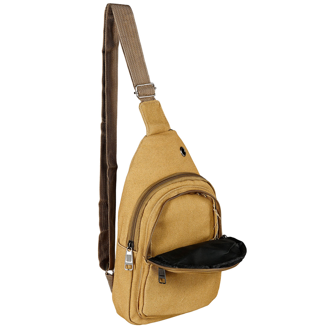 Kleine Schultertasche mit Trageriemen und mehreren Staufchern coyote Bild 10