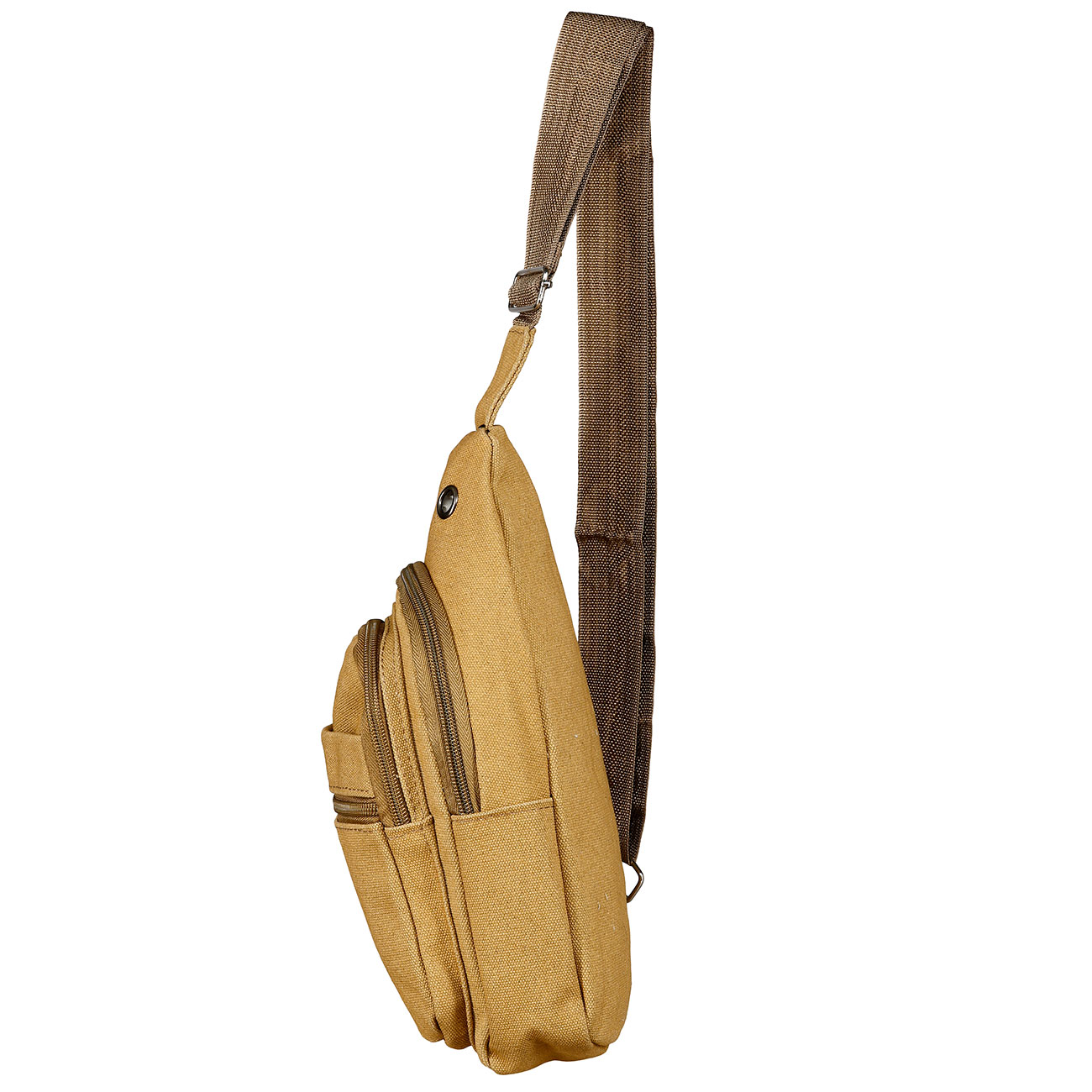 Kleine Schultertasche mit Trageriemen und mehreren Staufchern coyote Bild 2