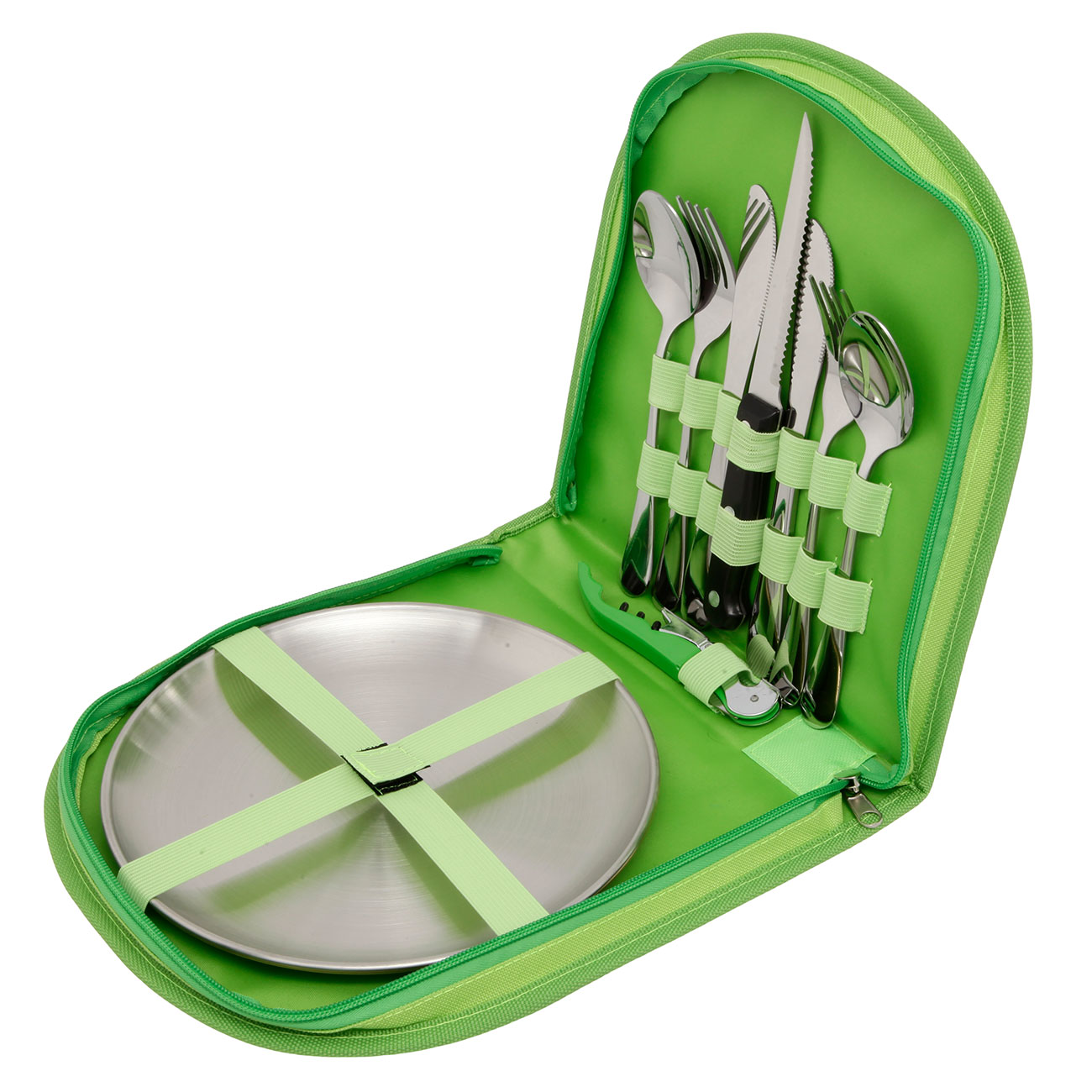 Camping Geschirr Set fr 2 Personen in Transporttasche m. Reiverschluss Bild 1
