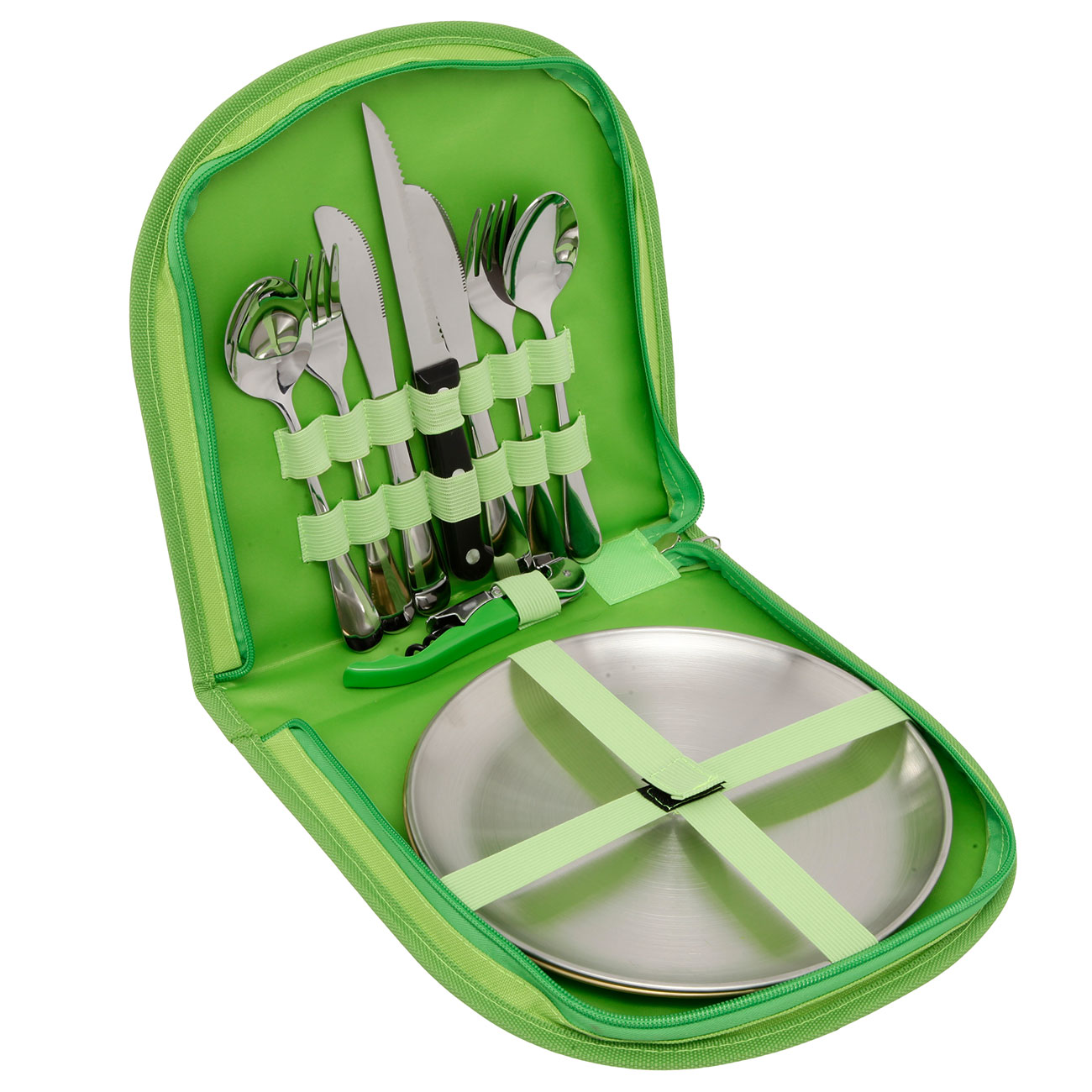 Camping Geschirr Set fr 2 Personen in Transporttasche m. Reiverschluss Bild 2