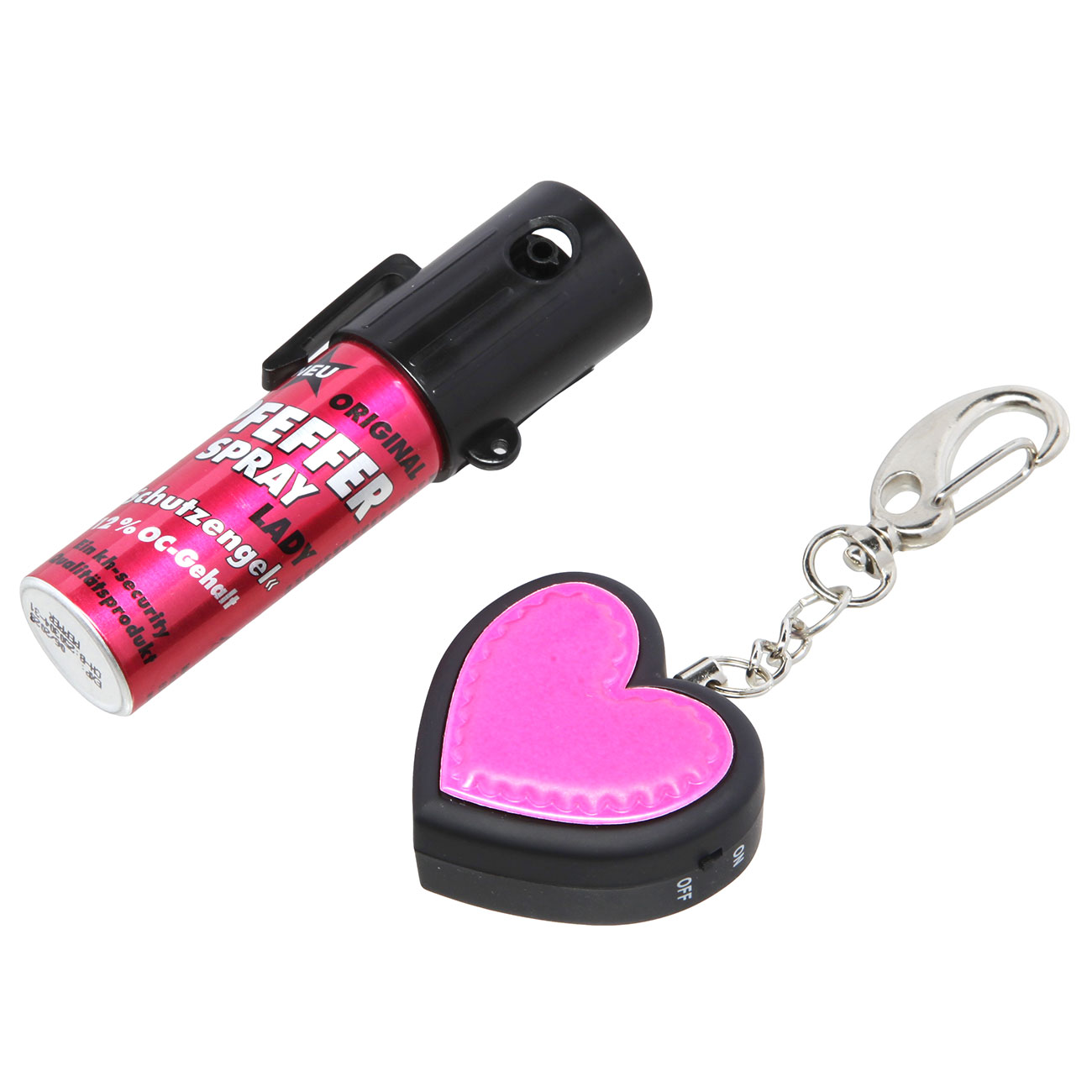 Selbstschutz Geschenkset Schutzengel pink Herzalarm und Pfefferspray Bild 4