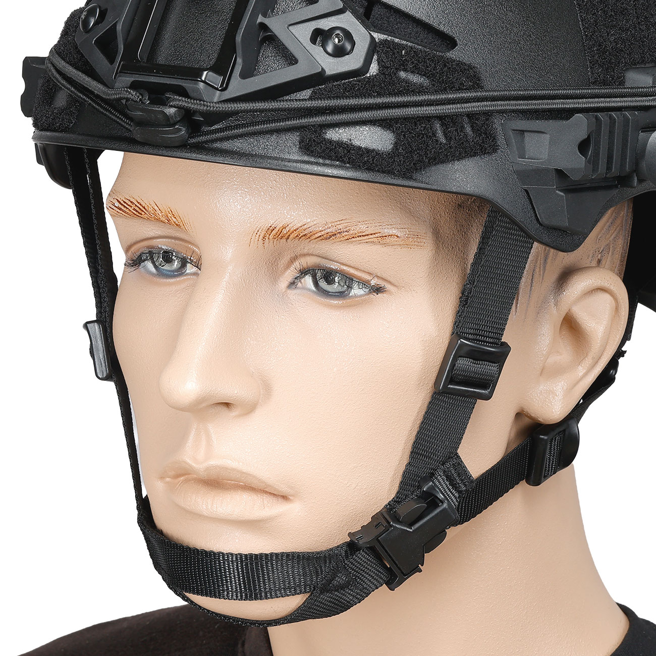 WoSport Airsoft Helm W-Style 3.0 Standard Version mit NVG Mount und seitlichen Rails verstellbar schwarz Bild 6