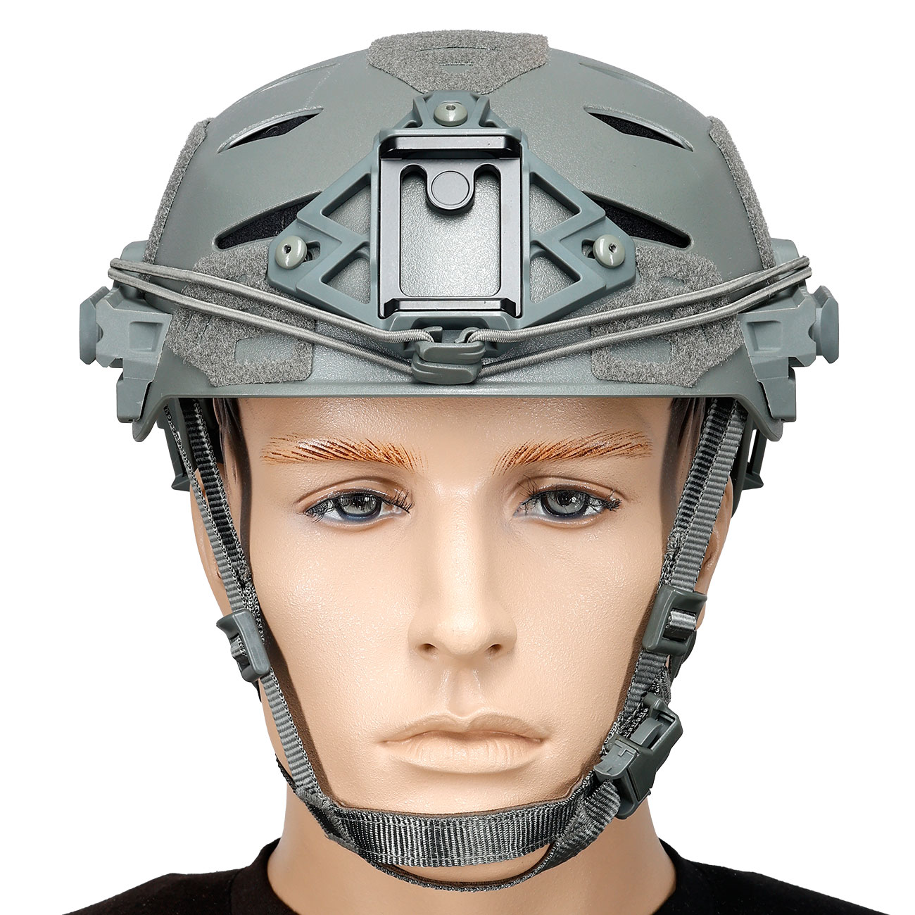 WoSport Airsoft Helm W-Style 3.0 Standard Version mit NVG Mount und seitlichen Rails verstellbar grau Bild 2