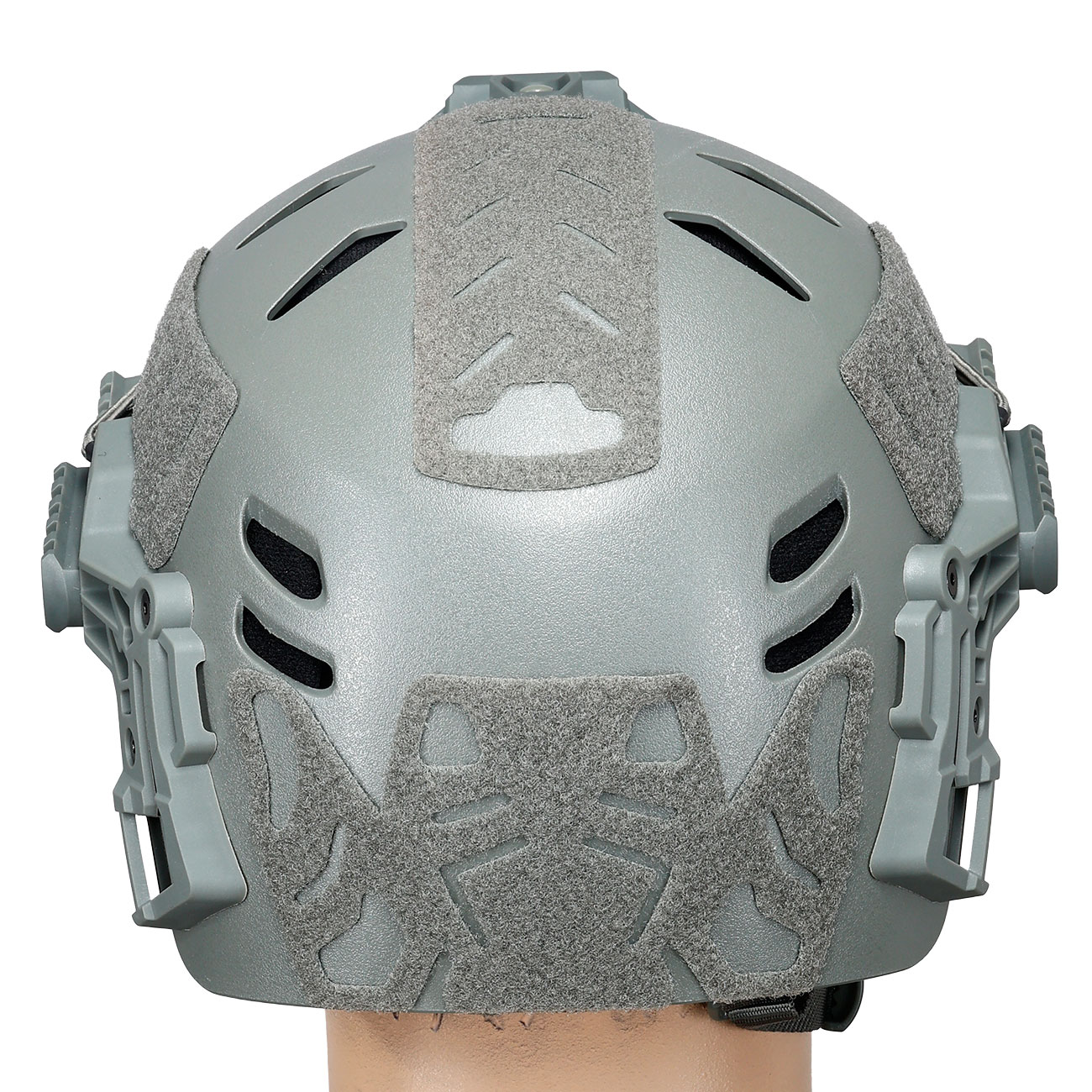 WoSport Airsoft Helm W-Style 3.0 Standard Version mit NVG Mount und seitlichen Rails verstellbar grau Bild 4