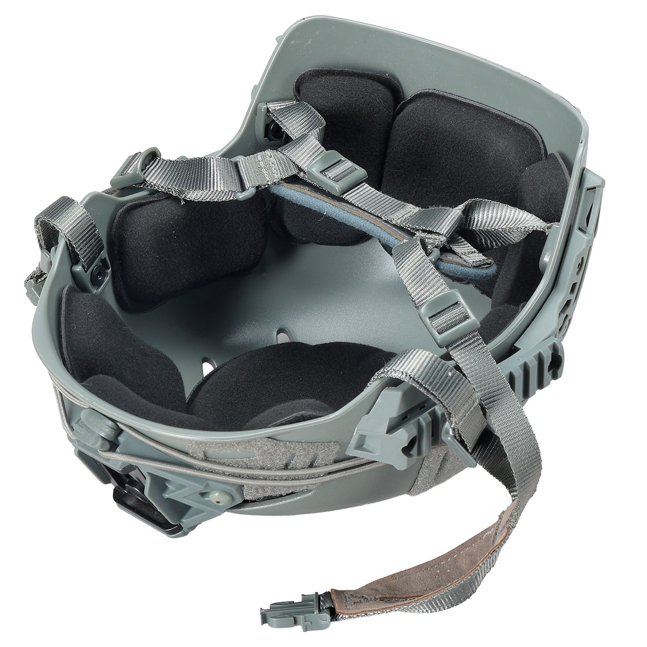 WoSport Airsoft Helm W-Style 3.0 Standard Version mit NVG Mount und seitlichen Rails verstellbar grau Bild 9