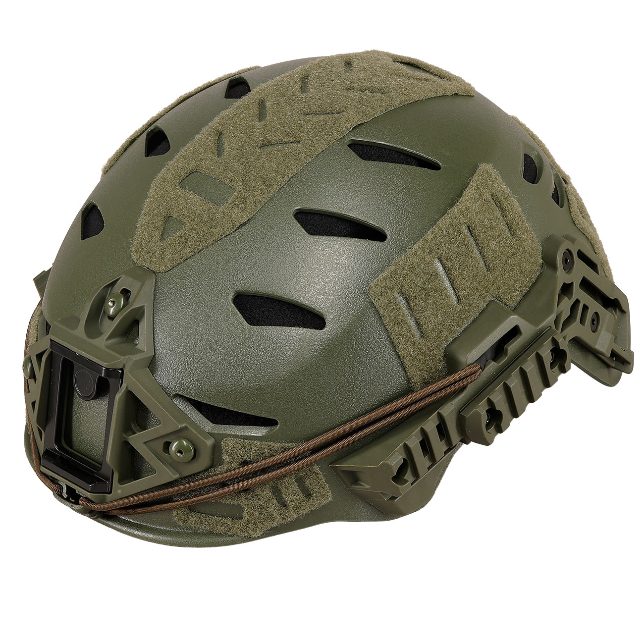WoSport Airsoft Helm W-Style 3.0 Standard Version mit NVG Mount und seitlichen Rails verstellbar oliv Bild 8