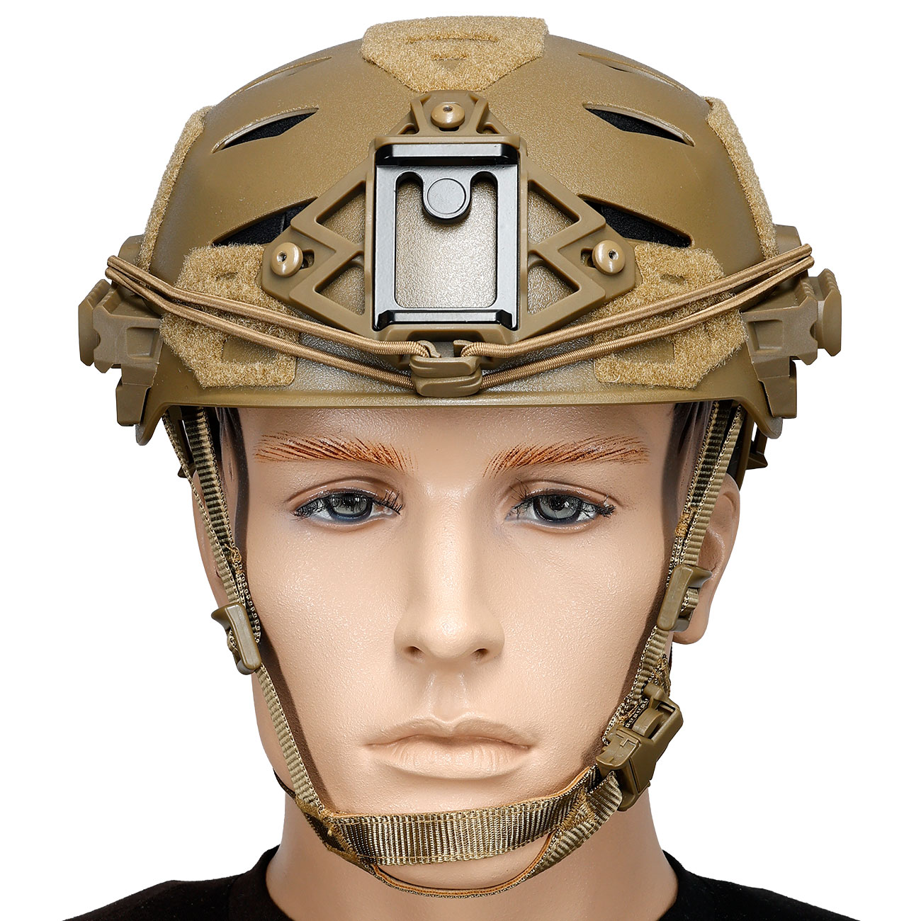 WoSport Airsoft Helm W-Style 3.0 Standard Version mit NVG Mount und seitlichen Rails verstellbar tan Bild 2