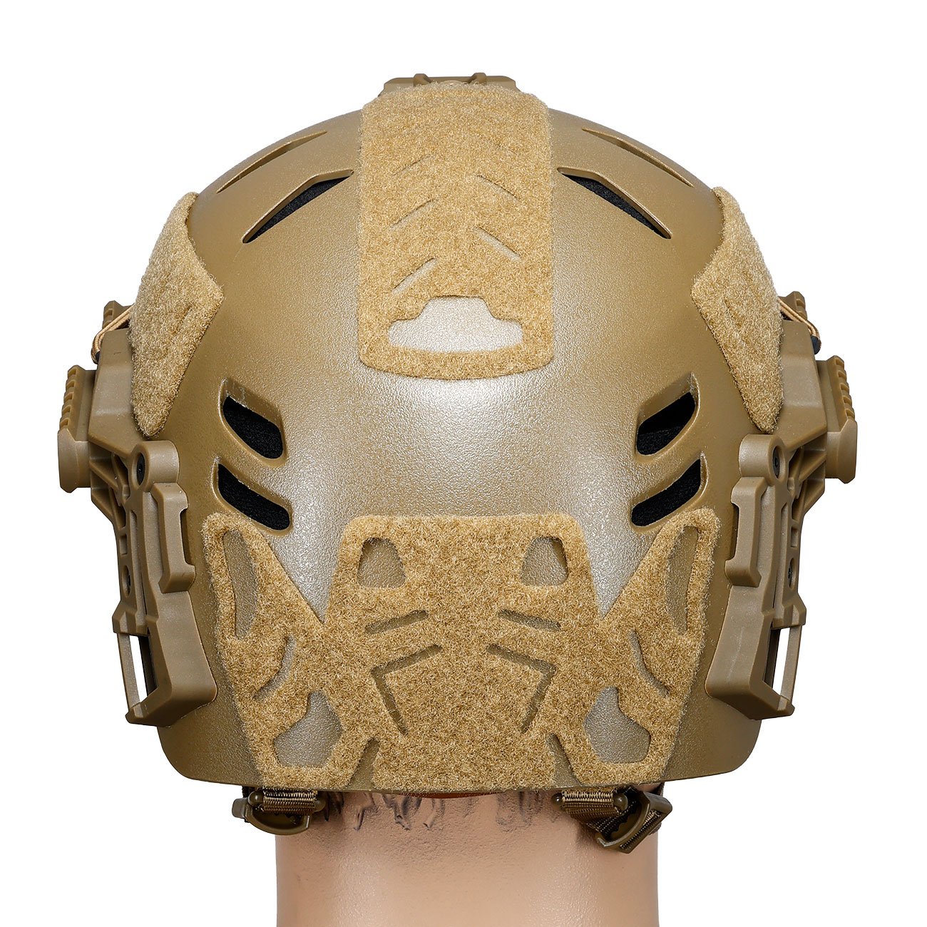 WoSport Airsoft Helm W-Style 3.0 Standard Version mit NVG Mount und seitlichen Rails verstellbar tan Bild 4