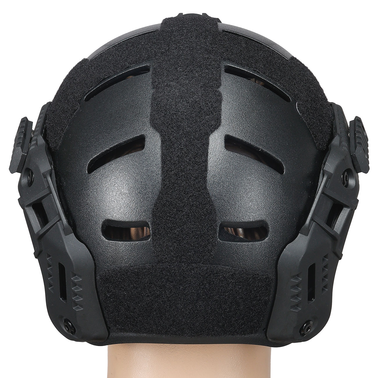 WoSport Airsoft Helm MK Training Style mit NVG Mount und seitlichen Rails verstellbar schwarz Bild 4