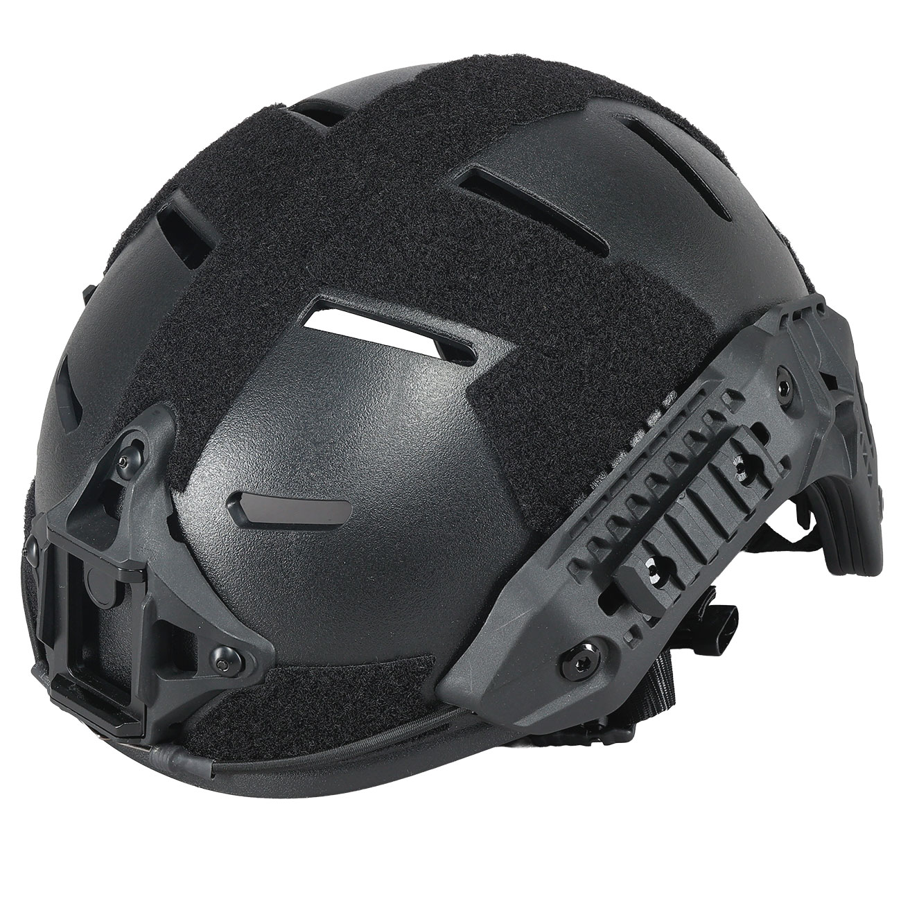 WoSport Airsoft Helm MK Training Style mit NVG Mount und seitlichen Rails verstellbar schwarz Bild 8